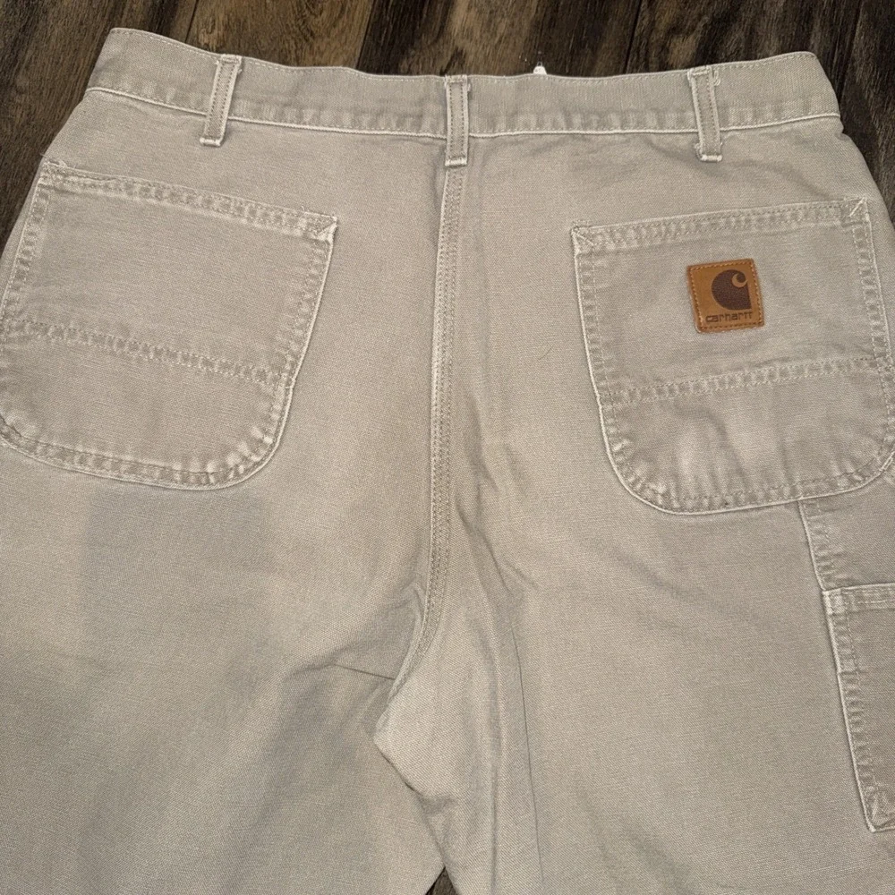 Carhartt Pants Mens 36x32 Gray B11 Original Dungaree Fit Work Carpenter Canvas - Picture 7 of 9